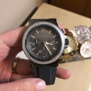 Michael Kors Glitz Gunmetal/Rose Gold Dylan Watch